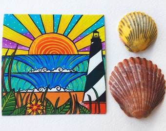 Hatteras verrukking vinylsticker - sticker Cape Hatteras vuurtoren - vinyl buitenste banken sticker - 4 inch sticker - obx sticker - Hatteras-eiland