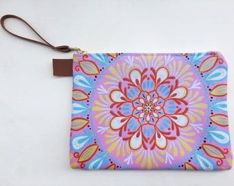 dancing queen carryall clutch bag - boho clutch - bohemian handbag - mandala clutch  - makeup bag - phone case - travel bag - boho bag