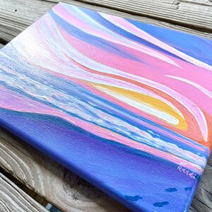 sunset on shelly island original acrylic sunset painting beach art obx art outer banks sunset hatteras art image 5