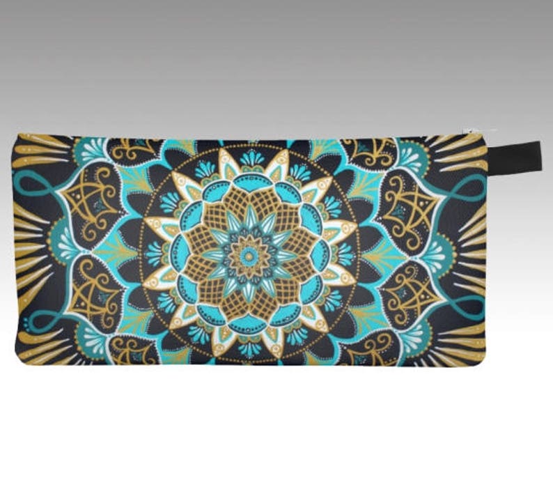 celestial splendor clutch bag boho clutch bohemian handbag mandala clutch pencil case makeup bag phone case boho change purse image 7