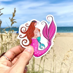 sticker vinyle - « milk maid » - sticker art vinyle - sticker allaitement / allaitement - sticker sirène - art sirène - art de plage - merbaby