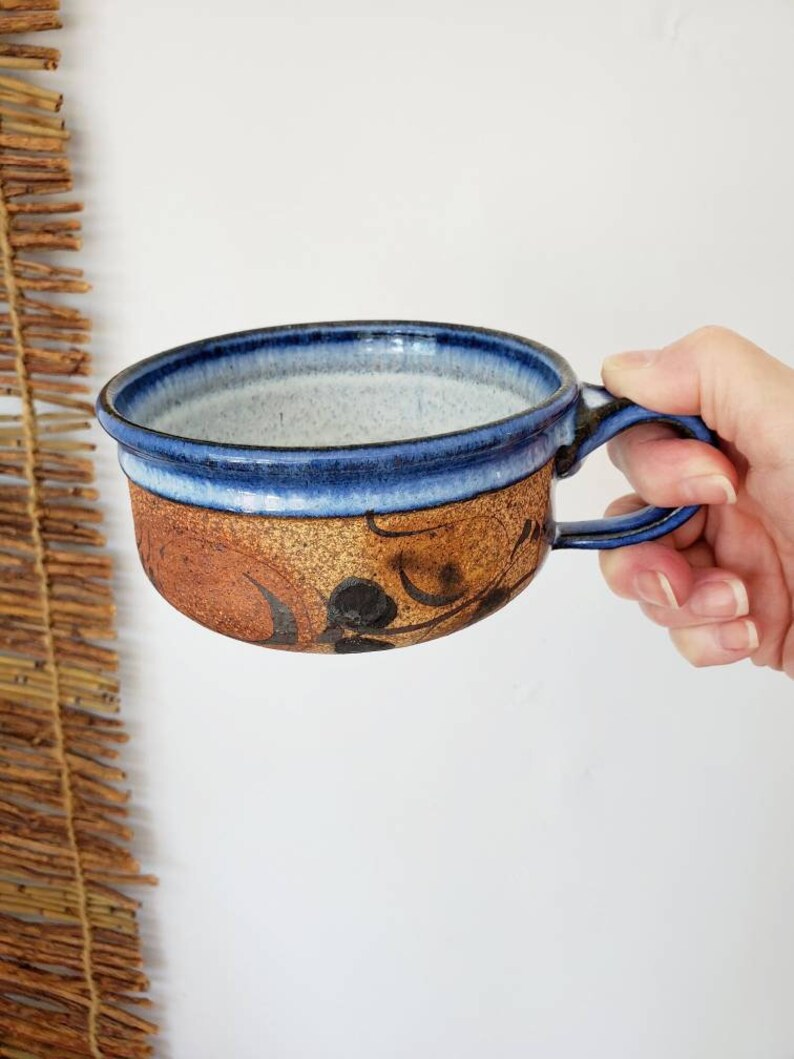 Vintage Stoneware Soup Mugs / Latte Mug Set Etsy