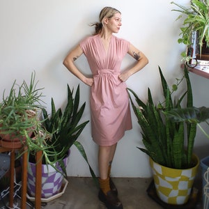 Vintage 1970s Oops California xs small dusty rose light pink pastel sleeveless dress