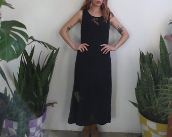 Vintage 1990s sleeveless black tank dress