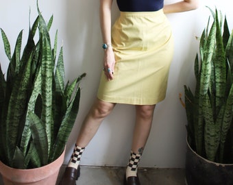 Vintage 1960s DonnKenny high waisted yellow skirt 29" waist / medium - pastel light sportswear golf