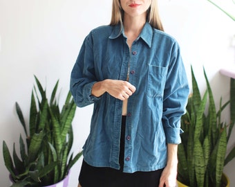 Vintage 1990s Cherokee blue long sleeve button down oxford shirt