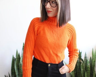 long sleeve orange turtleneck