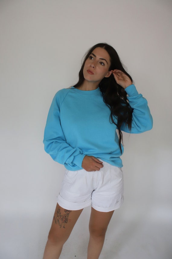 Vintage 1980s Jerzees large xl light blue pullover