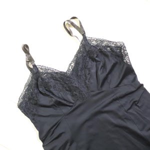 vintage 1960s Artemis 40C short lingerie black slip dress lace undergarment