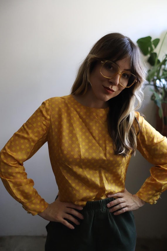 mustard spotty blouse