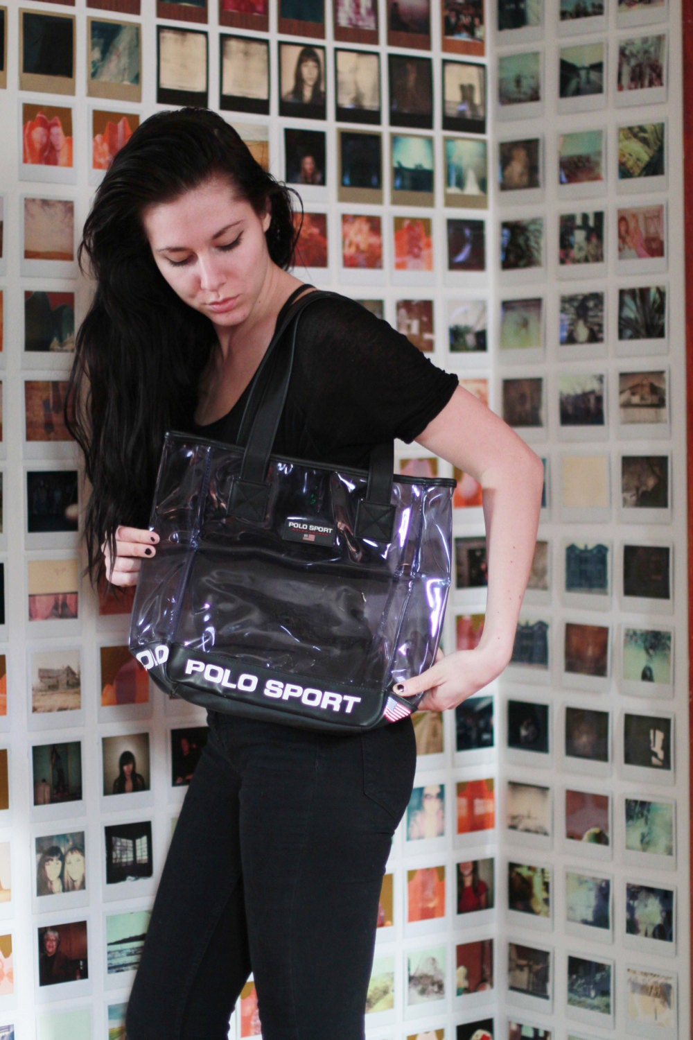 Vintage 1990s Clear POLO SPORT Bag / PVC / Ralph Lauren / Purse
