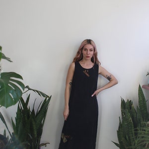 Vintage 1990s sleeveless black tank dress image 2