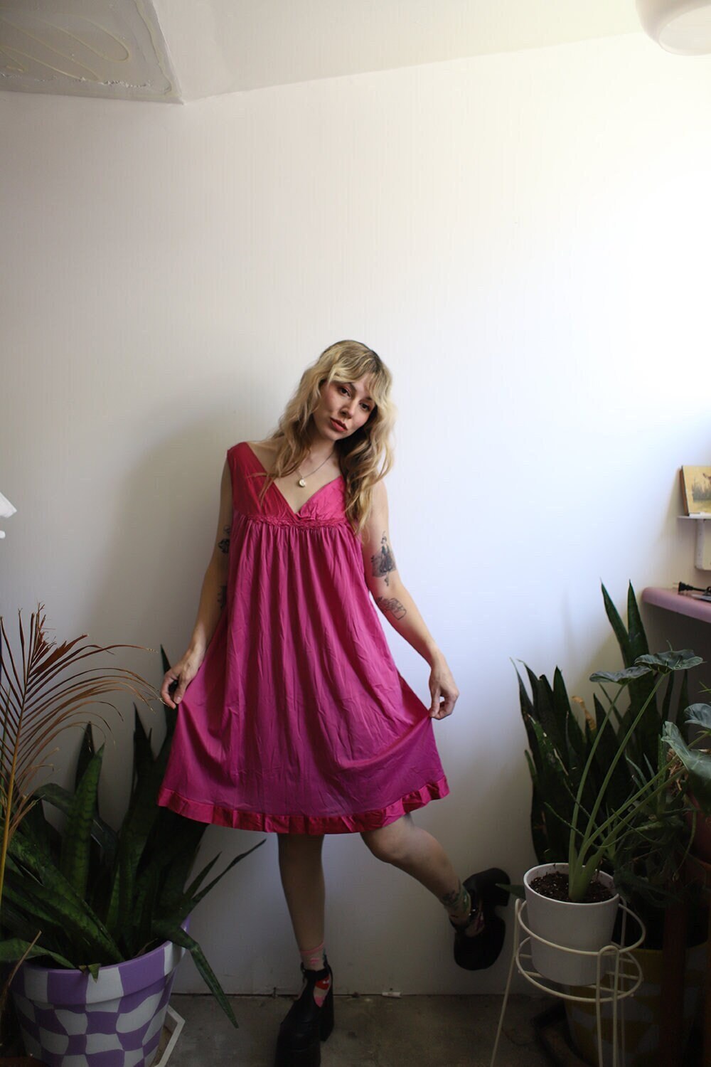 Mastani Slip Dress in Magenta – Maison De Mode