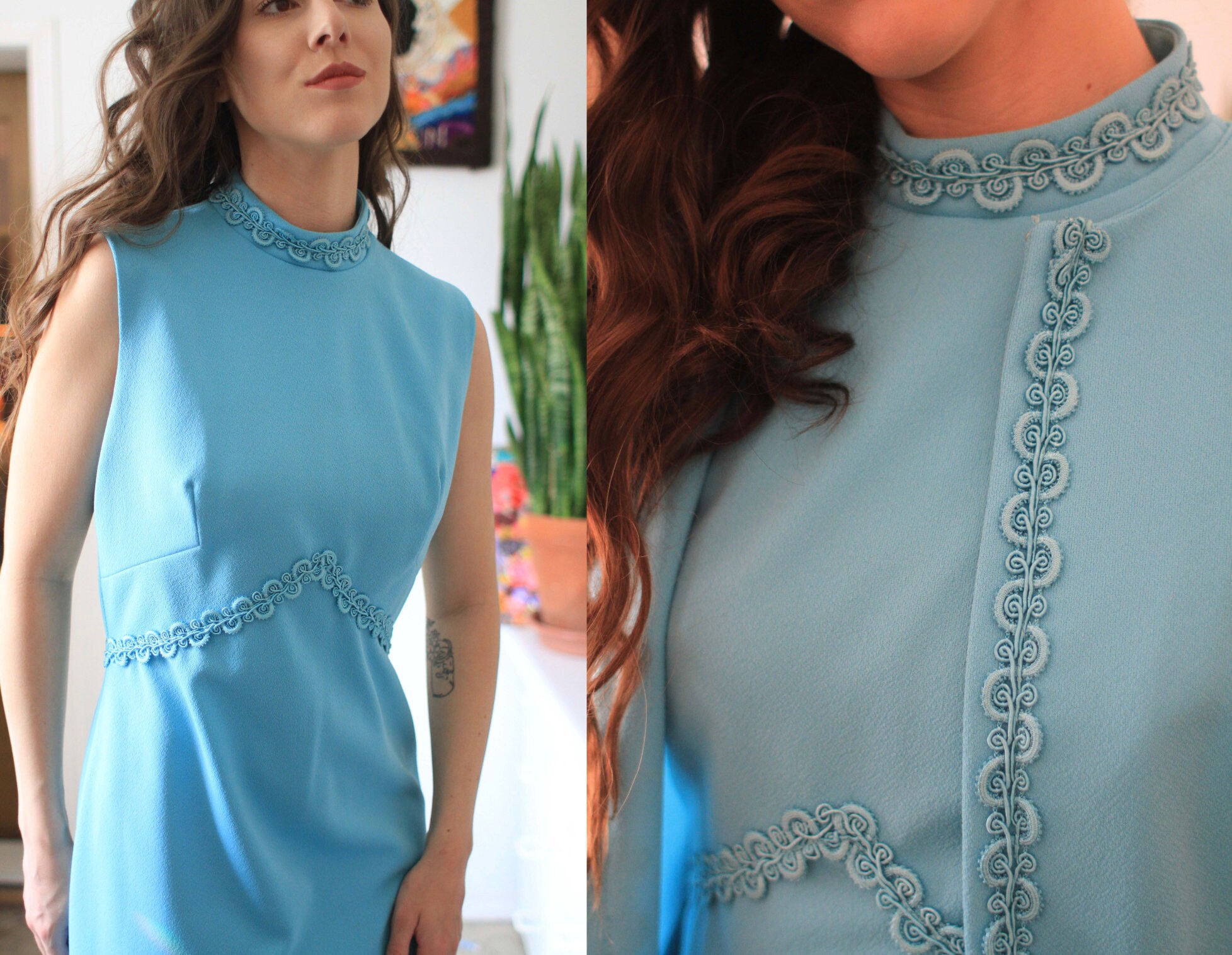 Vintage 1970er Jahre kleine Robin Ei blau Pastell ärmellose | Etsy