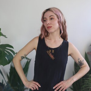 Vintage 1990s sleeveless black tank dress image 5