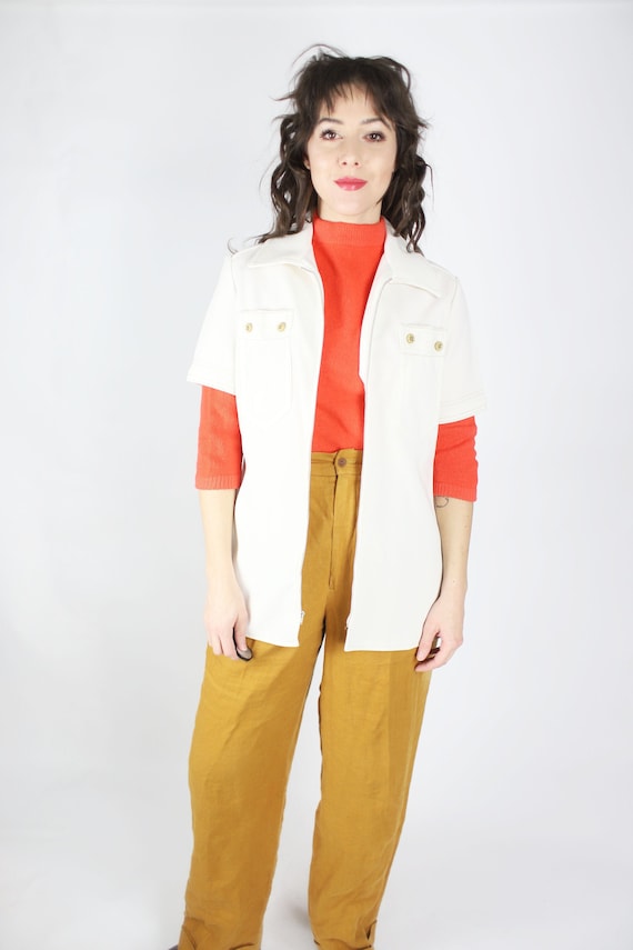 Vintage 1960s 70s medium Jack Winter off-white / … - image 1