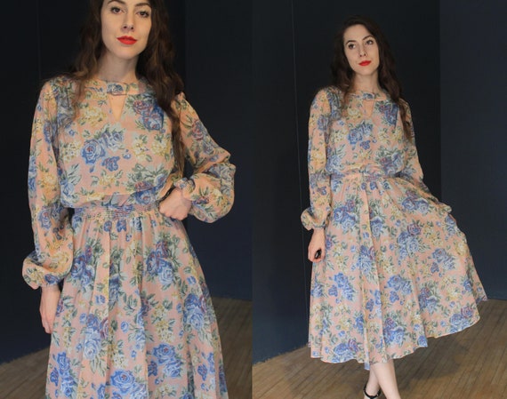 Vintage 1970s Strain Lane xs small long sleeve flo