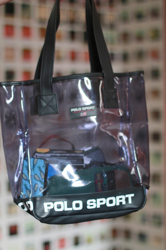 Vintage 1990s Clear POLO SPORT Bag / PVC / Ralph Lauren / Purse