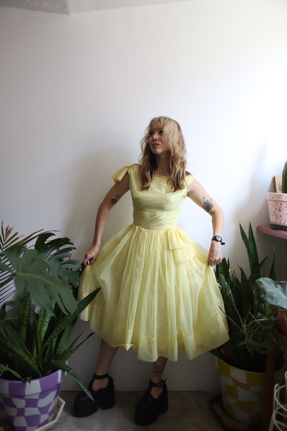 50s pastel yellow prom Gem