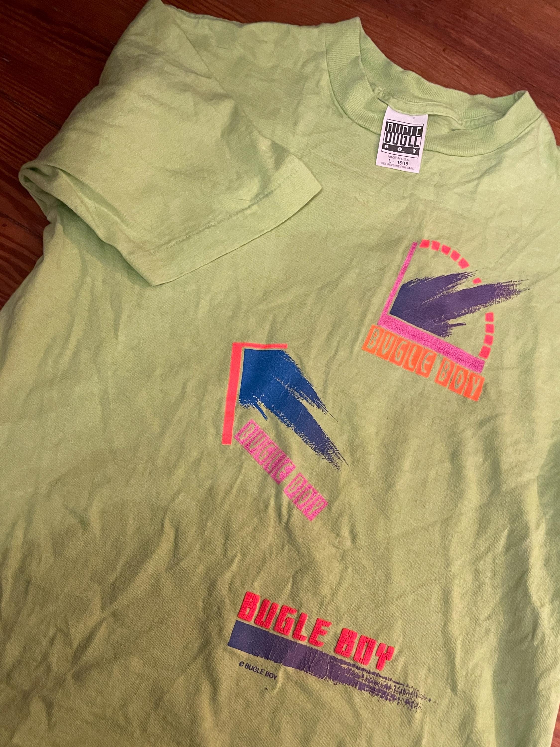 ヴィンテージ 80s ビューグルボーイ グラフィック T シャツ：ネオン 