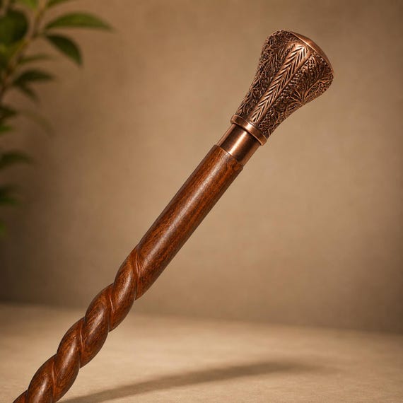 Wooden Walking Stick Cane | Elegant Classic Design, Men Women Support