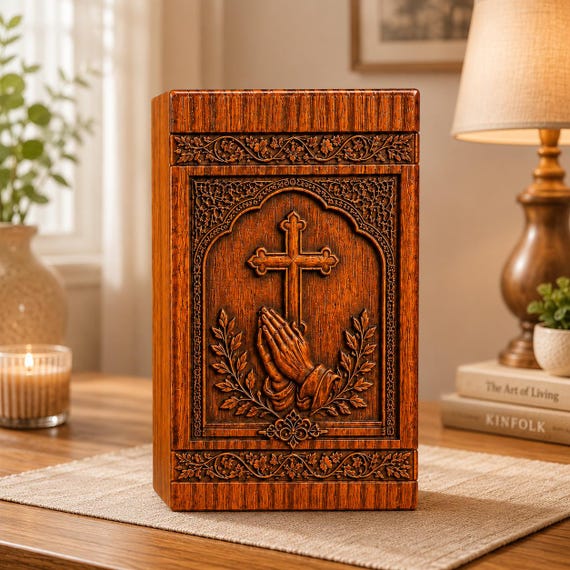 Personalized Wooden Pet Urn, Dog Cat Memorial Keepsake Box (Engraved)
