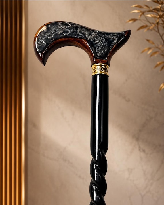 Handcrafted Wooden Walking Stick, Elegant Rustic Cane, Natural Wood Staff, Gift for Men