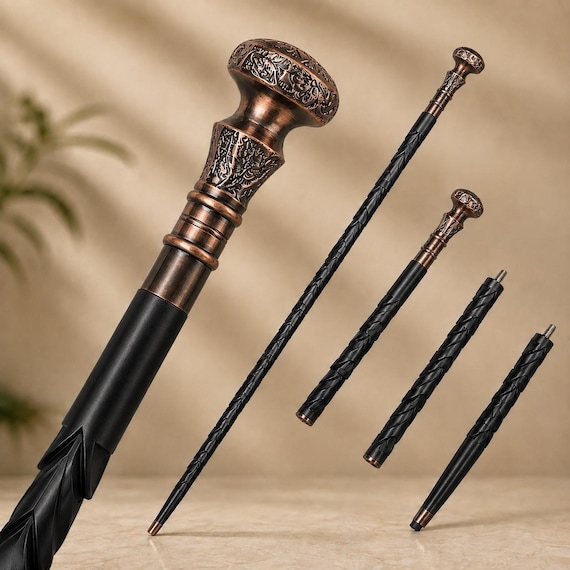 Handmade Wooden Walking Stick | Elegant Classic Design, Durable Support