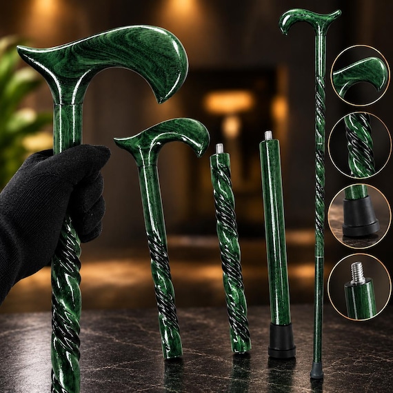 Sheesham Wood Walking Stick, WOOD Handle, Elegant String Grip, Handmade Cane spiral design