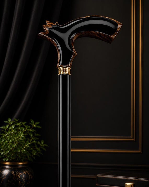 Handmade Wooden Walking Cane | Rustic Natural Wood Grip, Elegant Design