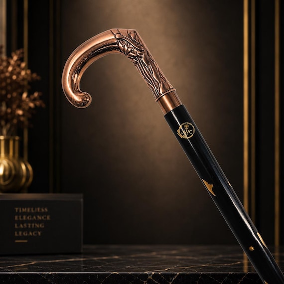Wooden Walking Stick Cane | Elegant Classic Design, Men Women Support