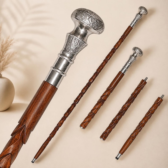 Wooden Walking Stick Cane | Elegant Classic Design, Men Women Support