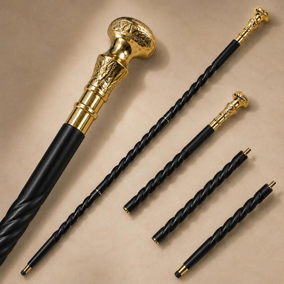 Handmade Wooden Walking Stick | Elegant Classic Design, Durable Support