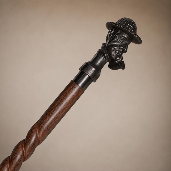 Wooden Walking Stick Cane | Elegant Classic Design, Men Women Support