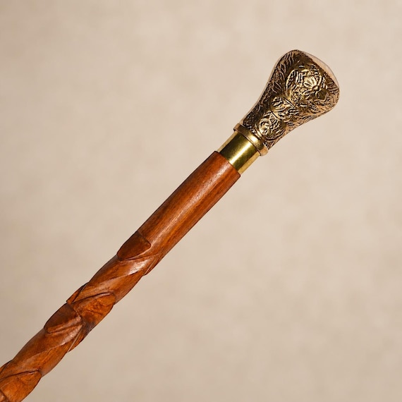 Wooden Walking Stick Cane | Elegant Classic Design, Strong Durable Handle