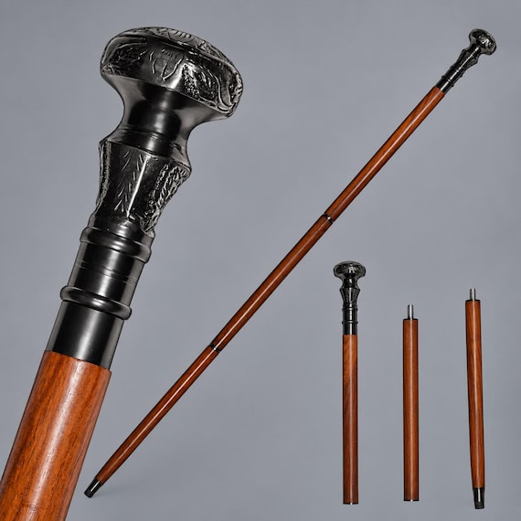 Wooden Walking Stick Cane | Elegant Classic Design, Men Women Support