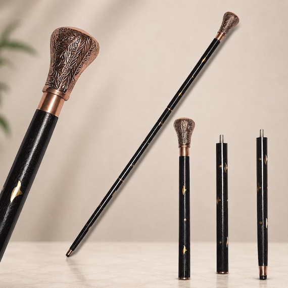 Wooden Walking Stick Cane | Elegant Classic Design, Men Women Support