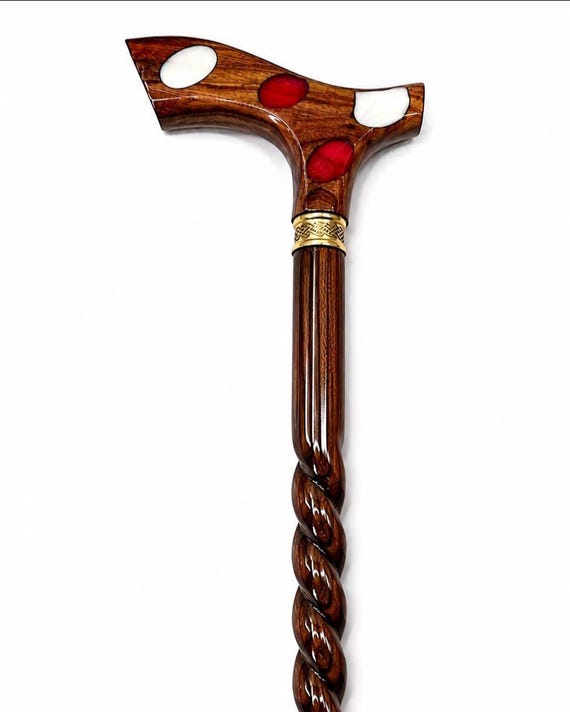 Handcrafted Wooden Walking Stick | Rustic Ergonomic Cane (Natural Wood)