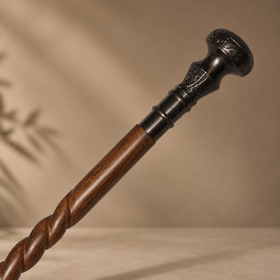 Wooden Walking Stick Cane | Elegant Classic Design, Men Women Support