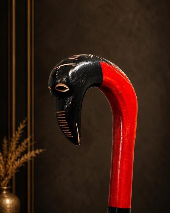 Handmade Wooden Walking Stick | Elegant Classic Design, Durable Support