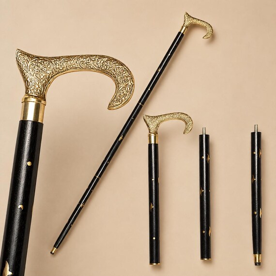 Wooden Walking Stick Cane | Elegant Classic Design, Men Women Support
