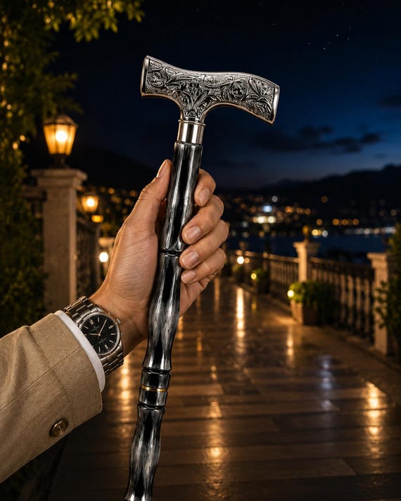Wooden Walking Stick Cane | Elegant Classic Design, Men Women Support