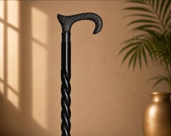 Wooden Walking Stick Cane | Elegant Classic Design, Men Women Support