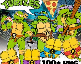 Ninja Turtles PNG Bundle | Ninja Turtles Clipart | Ninja Turtles Characters PNG | Alphabet & Numbers | Kids Birthday | Digital Download