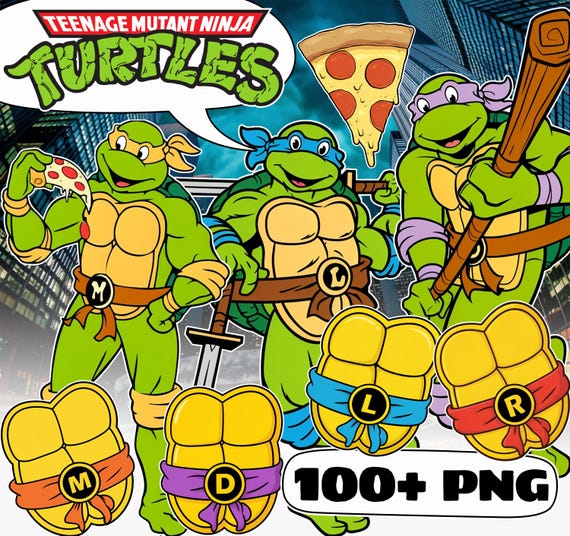 Ninja Turtles PNG Bundle | Ninja Turtles Clipart | Ninja Turtles Characters PNG | Alphabet & Numbers | Kids Birthday | Digital Download