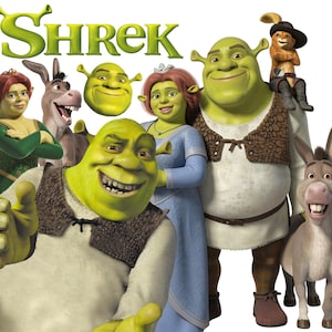 Pack d'images PNG Shrek | Illustrations Shrek | Décorations d'anniversaire Shrek | Images pour fêtes d'enfants | PNG pour sublimation | Téléchargement numérique