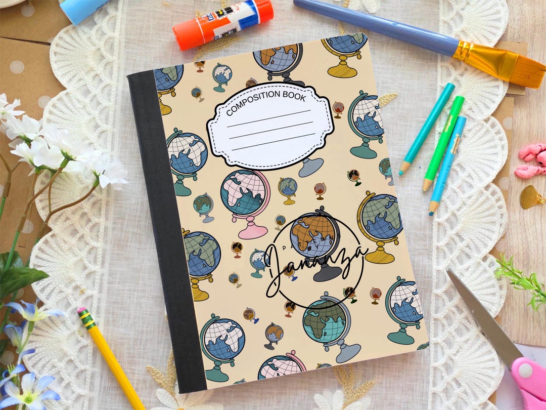 Compasition Notebook Back Printable Composition Notebook Cover PNG Back to Scool Custom Notebook ...