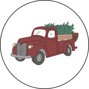 Farm truck ready for Christmas embroidery pattern