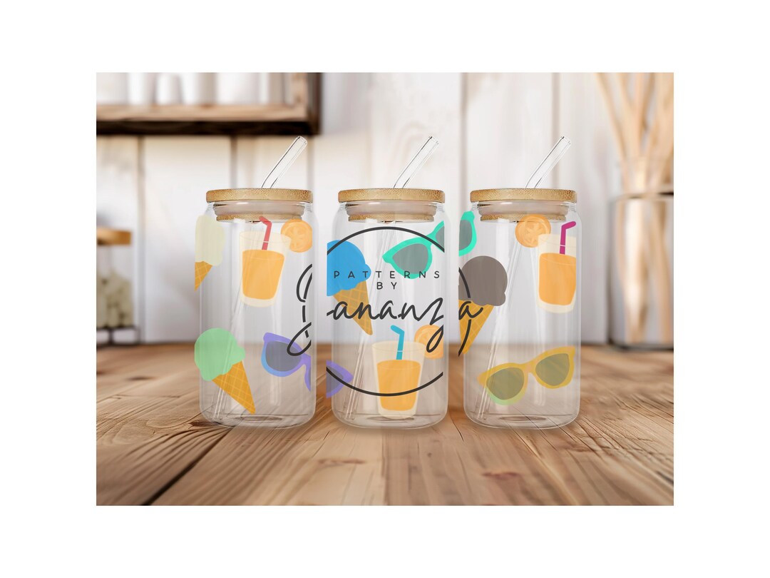 Sweet Summertime Glass Can Wrap Digital Download - Etsy
