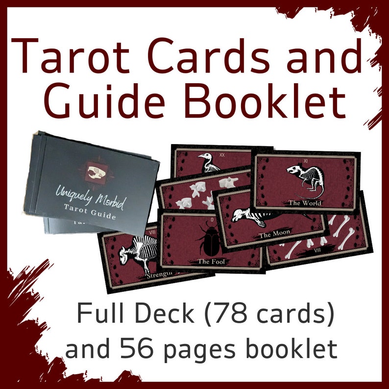 Uniquely Morbid Tarot Box Set Exclusive Tarot Deck, Guide Booklet, and Brass Beetle Cards and Booklet